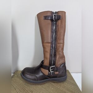 Artica Waterproof Leather Boots | Brown Fur Lined Winter Boots Size 8